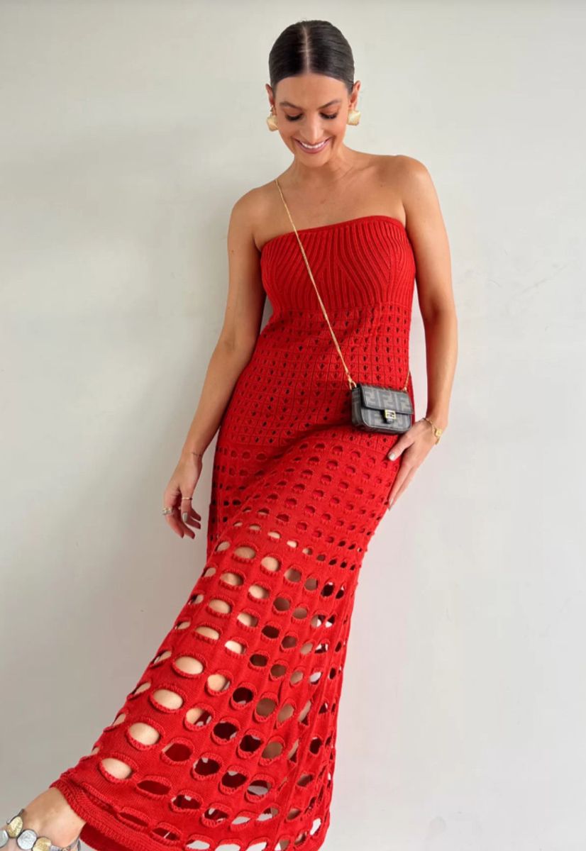 Stilla | Rustik Off-shoulder Maxi Kjole Med Patchwork Og Udskæring