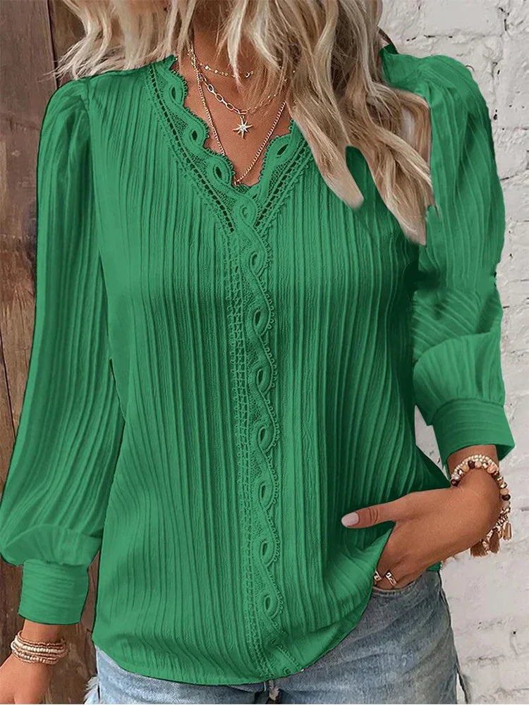 Stilla | Bluse med Chiffon-spidsdetaljer