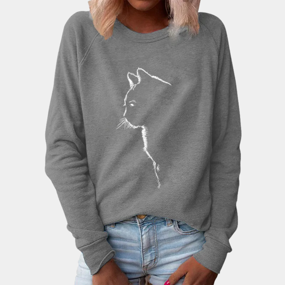 Stilla | Komfortabel Sweater med Kattedesign til Damer