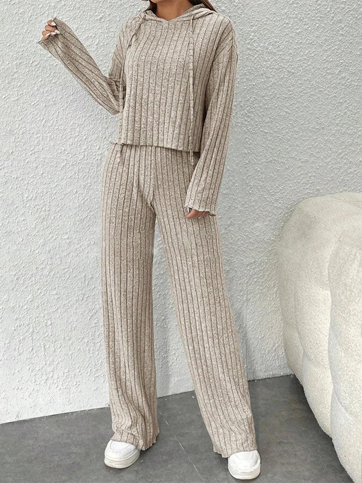 Stilla | Kvinders Stribet Lang Hoodie Løs Outfit