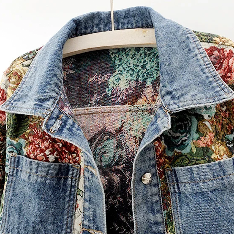 Stilla | Floral Jeansjakke til kvinder Juli