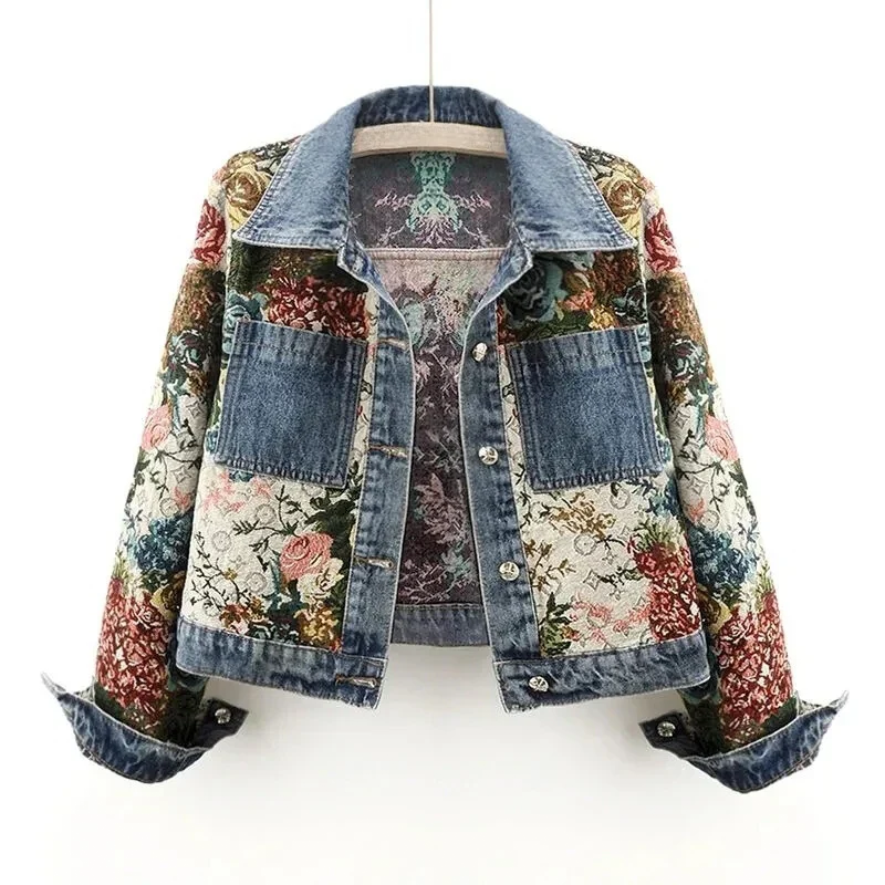 Stilla | Floral Jeansjakke til kvinder Juli