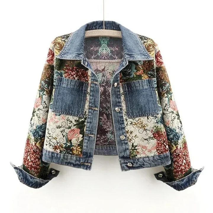 Stilla | Floral Jeansjakke til kvinder Juli