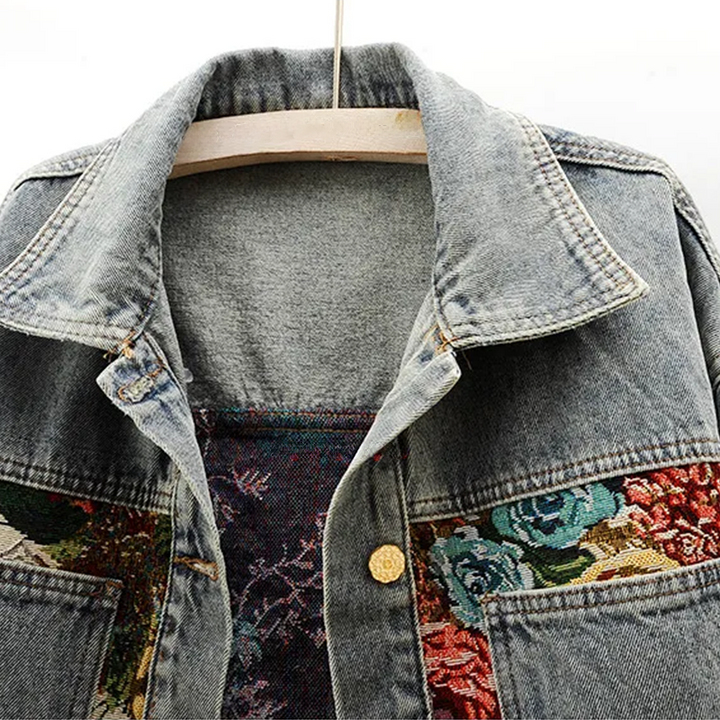 Stilla | Floral Jeansjakke til kvinder Juli