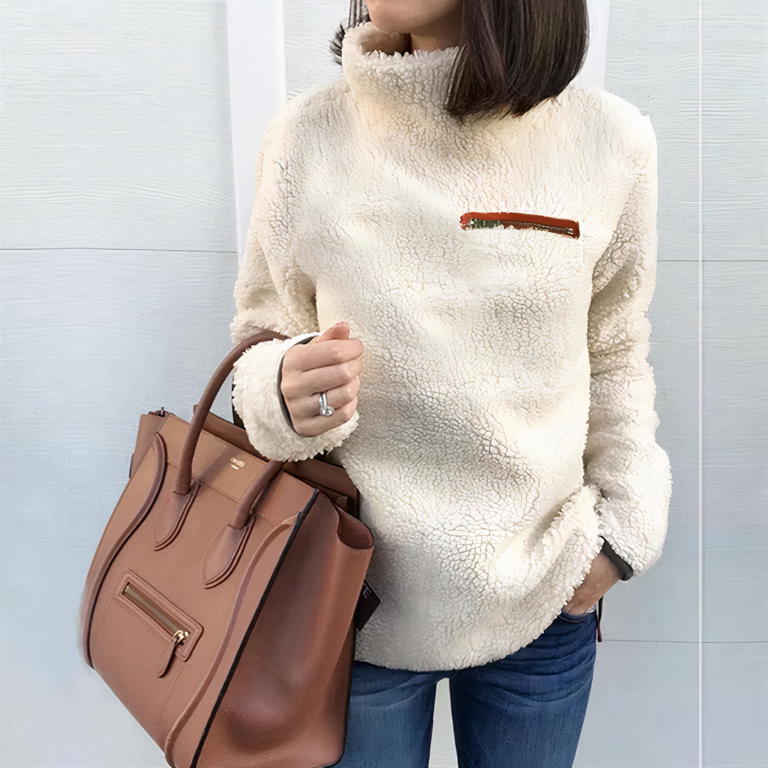 Stilla | Uld-Rullekravepullover medtryk