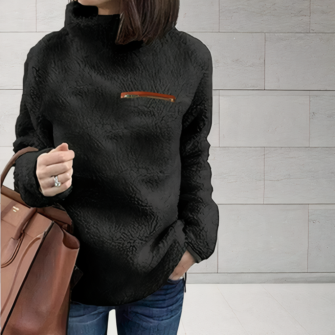 Stilla | Uld-Rullekravepullover medtryk