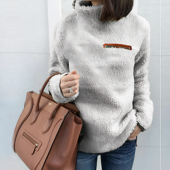 Stilla | Uld-Rullekravepullover medtryk