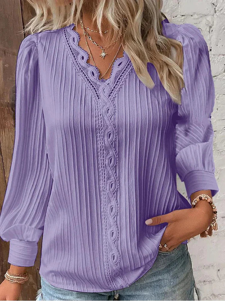 Stilla | Bluse med Chiffon-spidsdetaljer