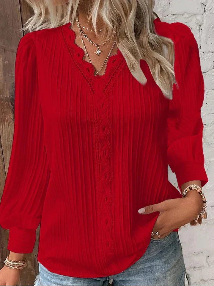 Stilla | Bluse med Chiffon-spidsdetaljer