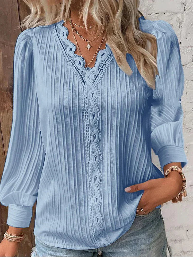 Stilla | Bluse med Chiffon-spidsdetaljer