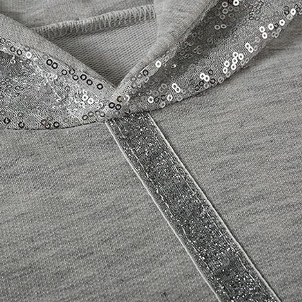 Stilla | Paillet Sweater med Hætte til Damer