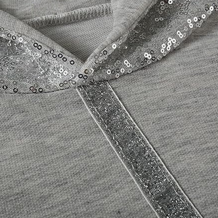 Stilla | Paillet Sweater med Hætte til Damer