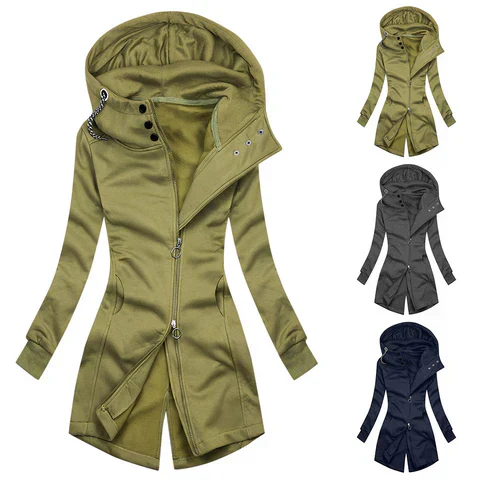 Stilla | afslappet Slim-Fit Hoodie Rullekravejakke