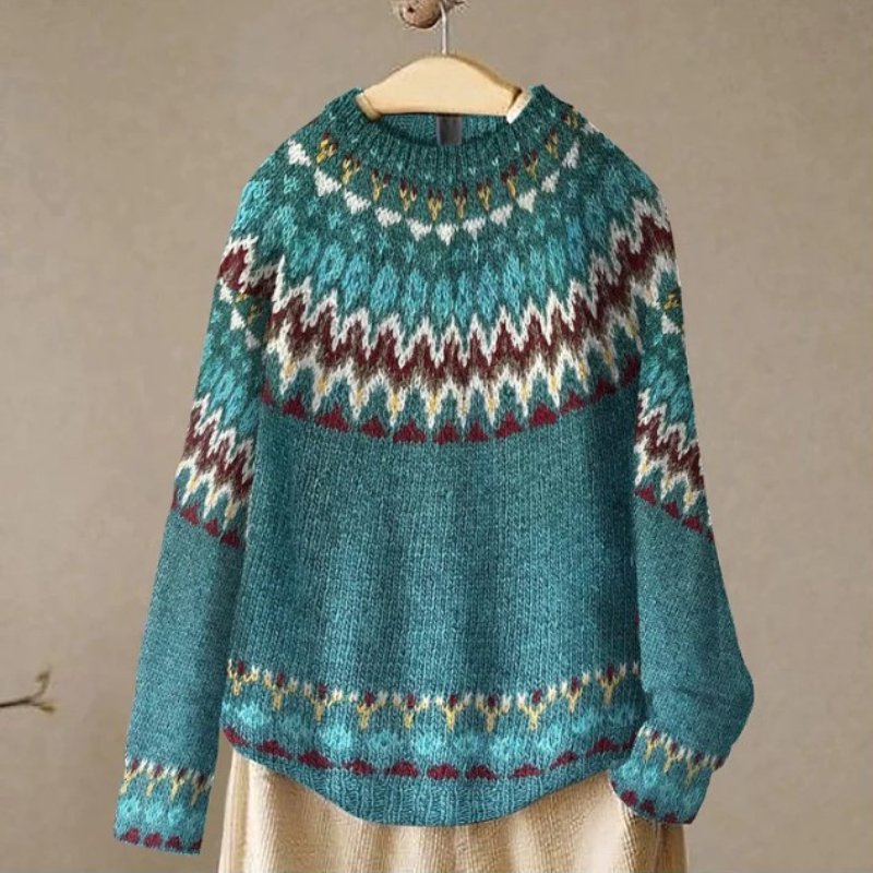 Stilla | Stilfuld Sweater med Vintage Mønster