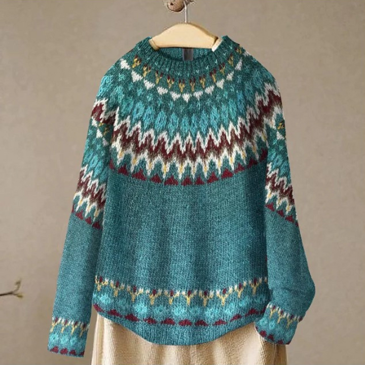 Stilla | Stilfuld Sweater med Vintage Mønster