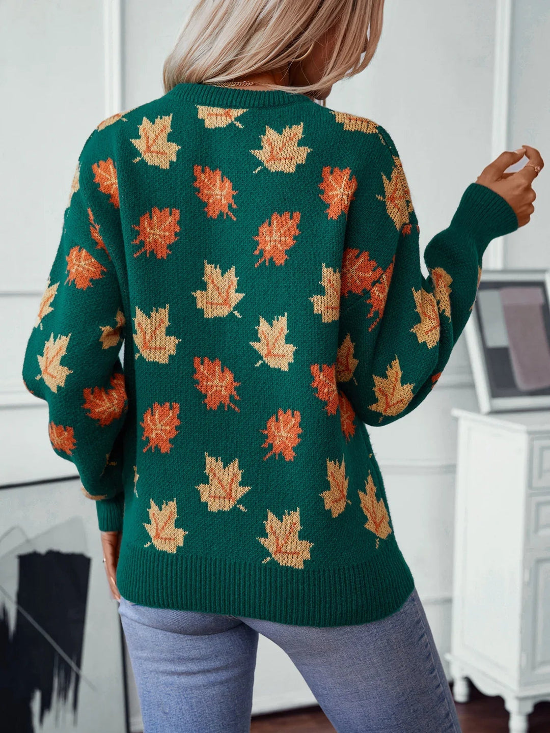Stilla | Kvinders Sweater med Bladmønster