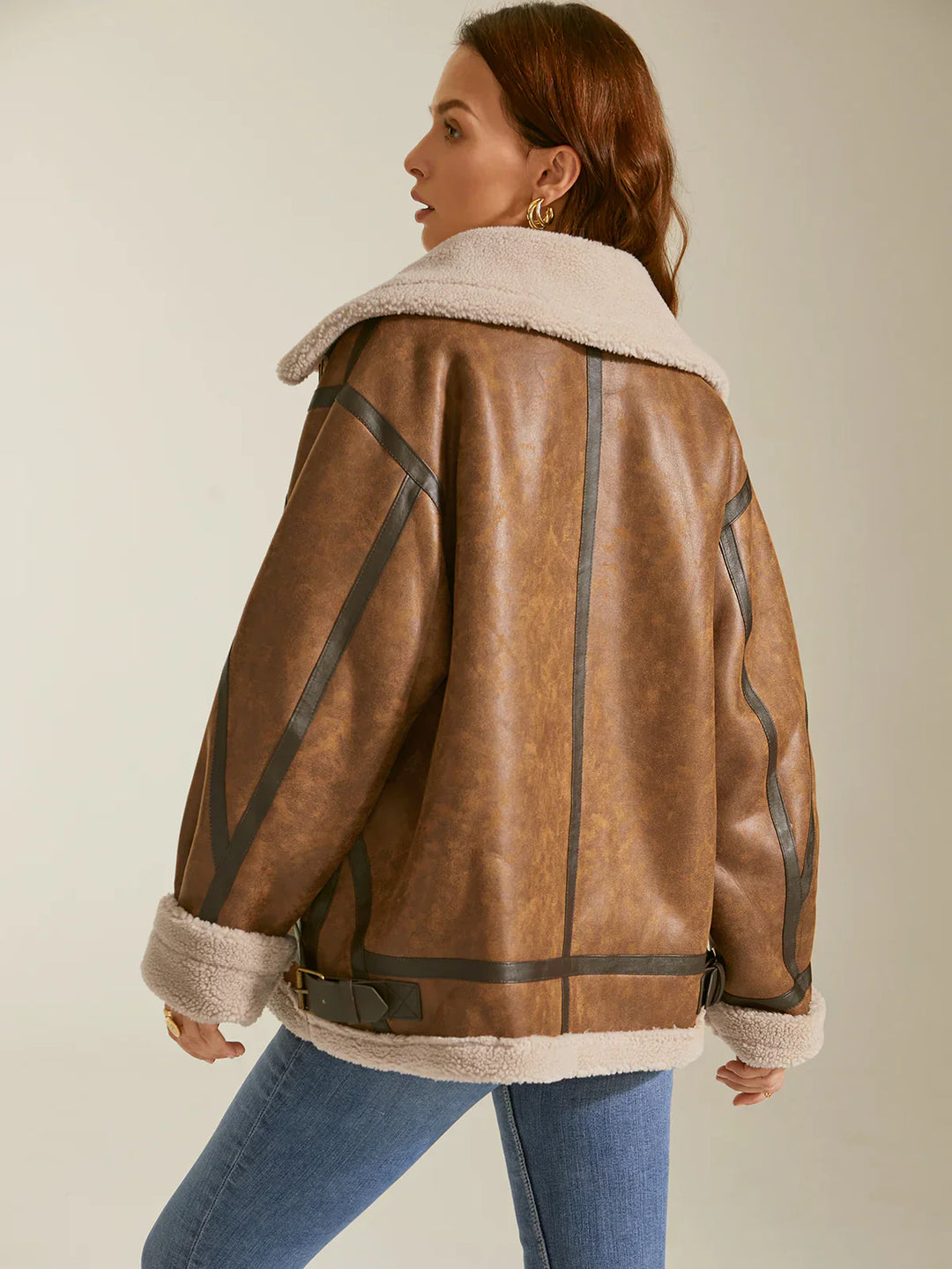 Stilla | Futteret suede shearling flyjakke