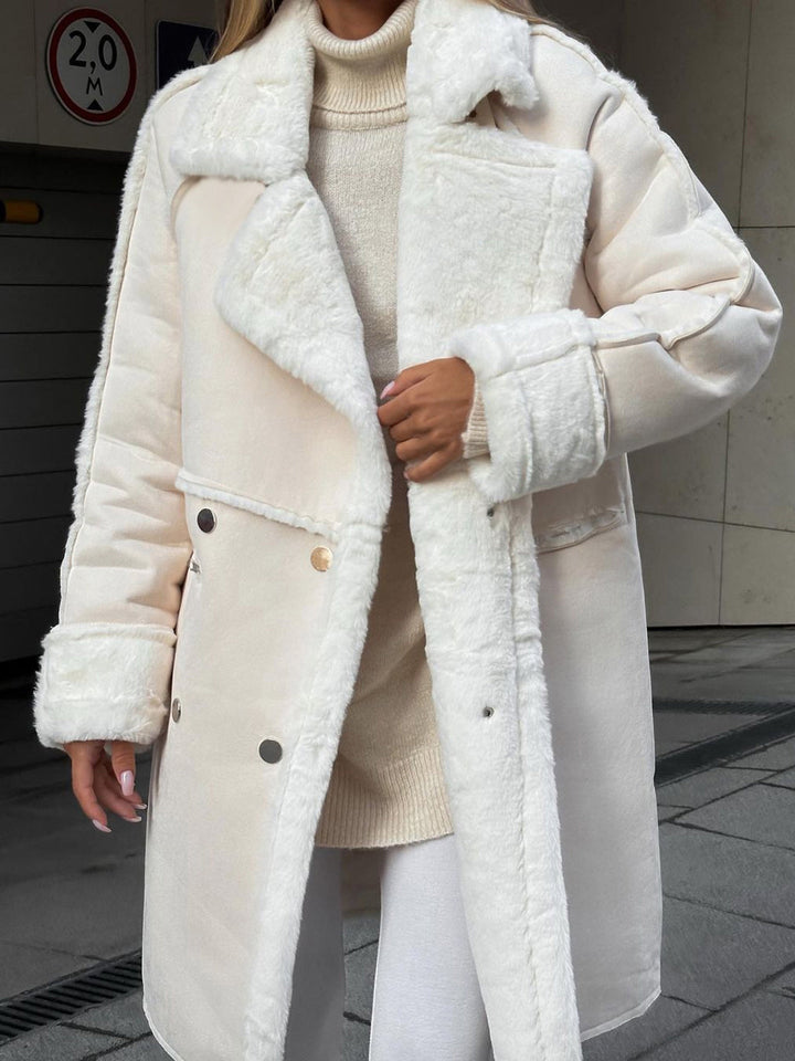 Stilla | Frakke Oversize Pasform Faux Fur Dobbeltknap Knælængde