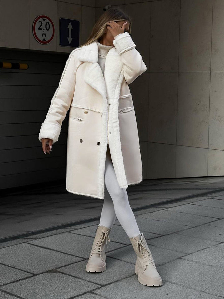 Stilla | Dame Oversized Faux Shearling Frakke