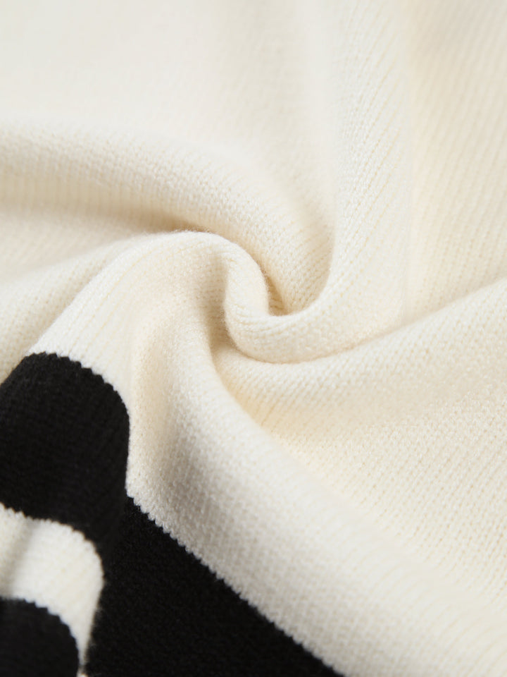 Stilla | Stribet Pullover Med Spaltkrave