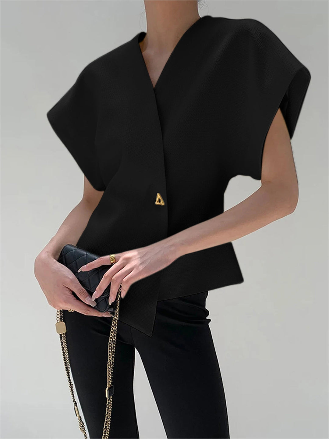 Stilla | Ærmeløs Blazer-Top med Skulpturel Silhuet Polyesterblanding Moderne & Sofistikeret