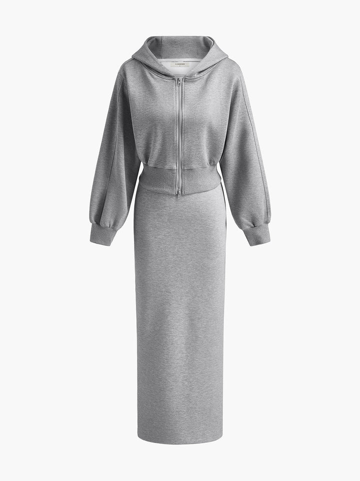 Stilla | Langærmet Zip Crop Hoodie