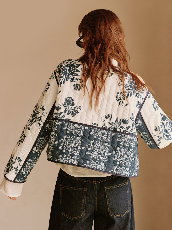 Stilla | Couture Boheme Trykt Lynlås Løs Frakke Regelmæssig Pasform Essentiel