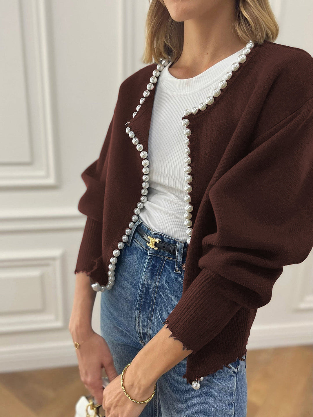 Stilla | Perle Cardigan Med Revne Kant