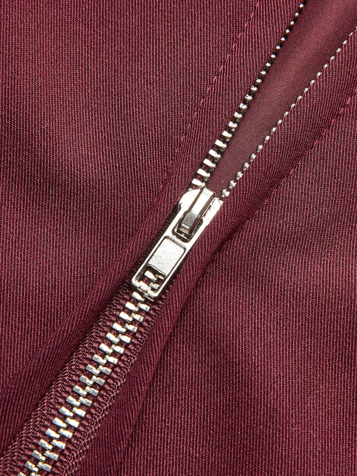 Stilla | Revers zip nederdel bourgogne jakke