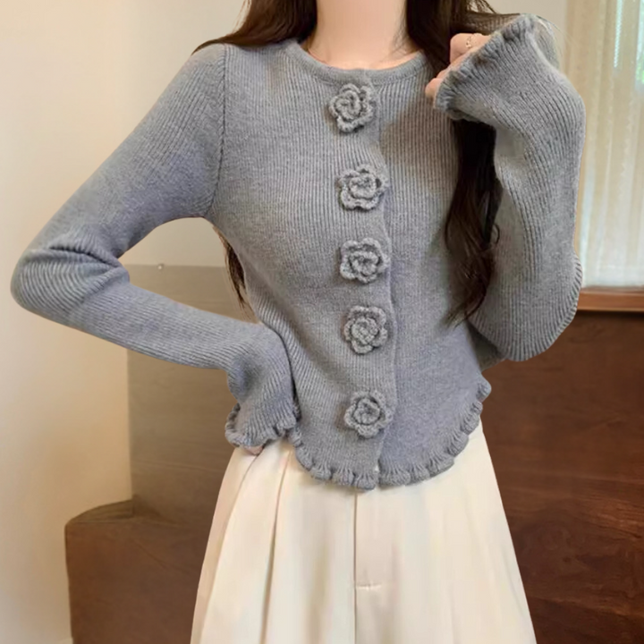 Stilla | Moderne Blomster Cardigan Til kvinder