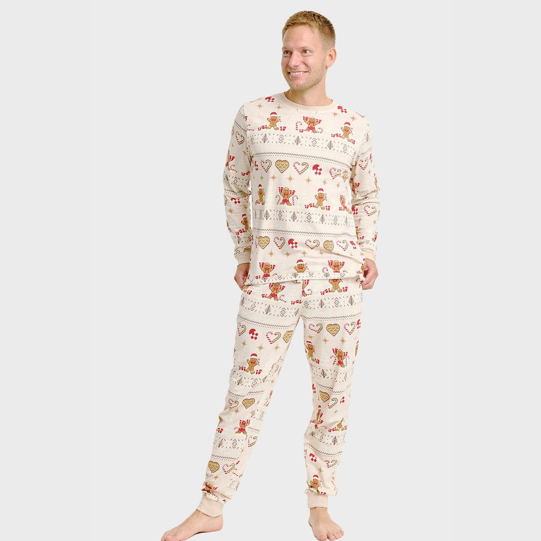 Stilla | Julekiks Jule-pyjamas beige Herrer