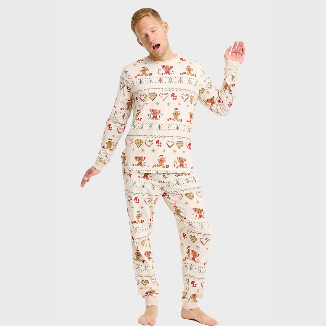 Stilla | Julekiks Jule-pyjamas beige Herrer