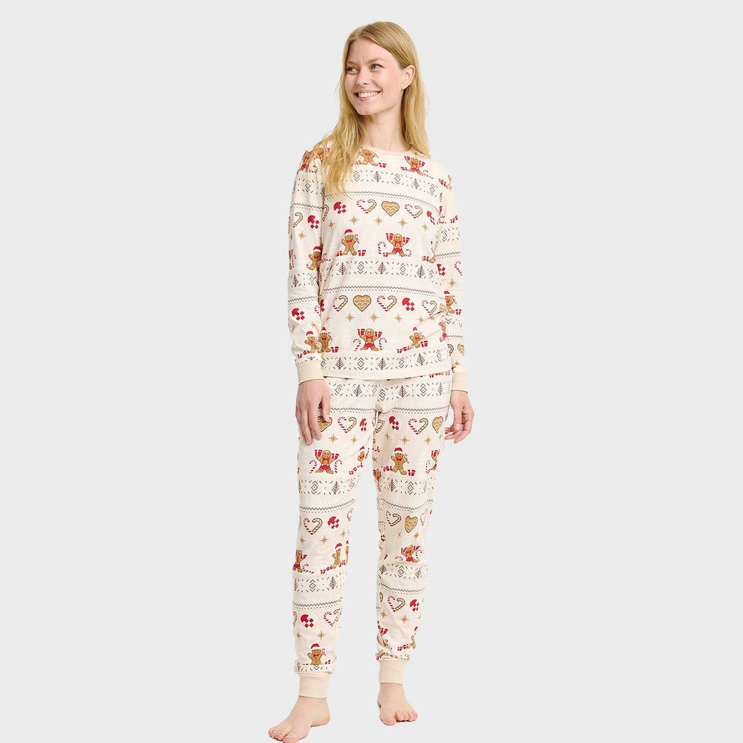 Stilla | Julecookies Jule-pyjamas beige Dame