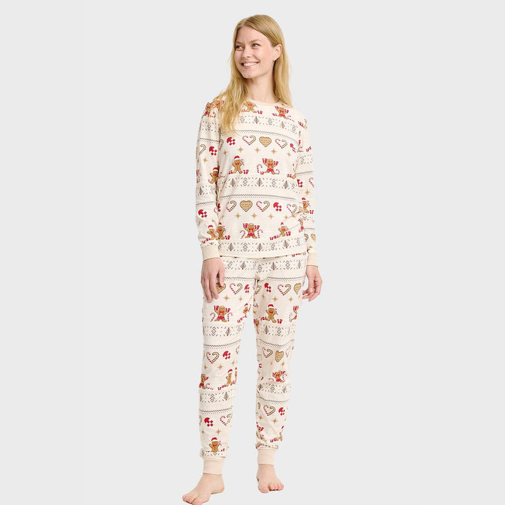 Stilla | Julecookies Jule-pyjamas beige Dame