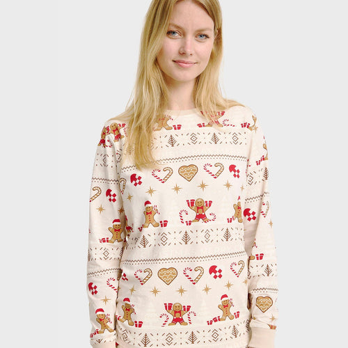 Stilla | Julecookies Jule-pyjamas beige Dame