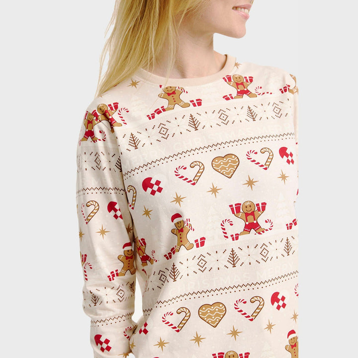 Stilla | Julecookies Jule-pyjamas beige Dame