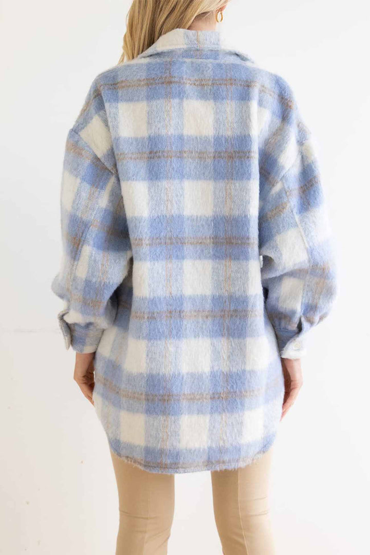 Stilla | Tjekket Mohair Frakke Med Knapper