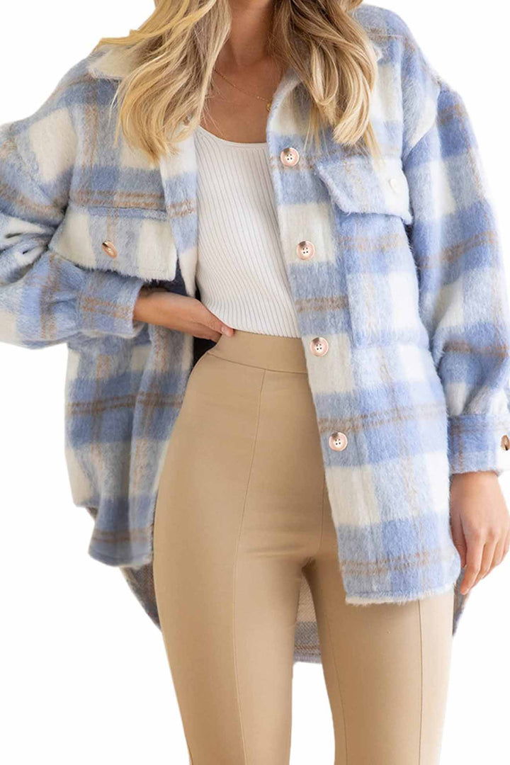 Stilla | Tjekket Mohair Frakke Med Knapper