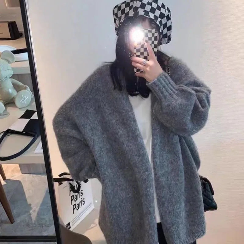 Stilla | Cardigan Plus Size Strik Åben Front Blød og Behagelig
