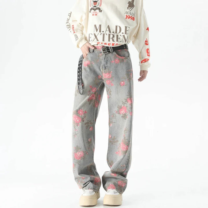 Stilla | Jeans med Blomsterprint til Herrer
