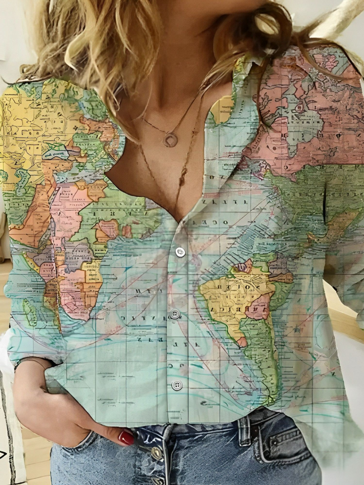 Skovae | Globe Verdenskort Trykt T-shirt
