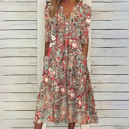Stilla | Blomstret Midikjole Hannah