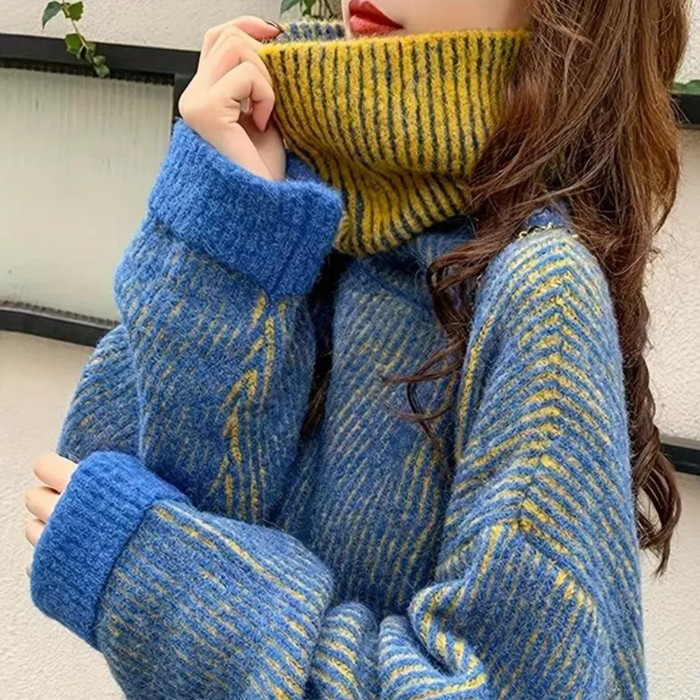 Stilla | Løs Turtleneck Striktrøje til Damer