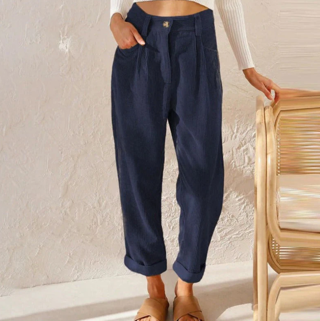 Stilla | Casual ribbed corduroy pants