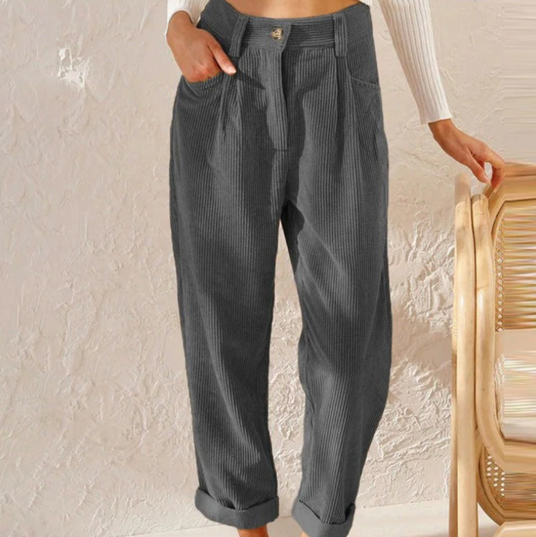 Stilla | Casual ribbed corduroy pants