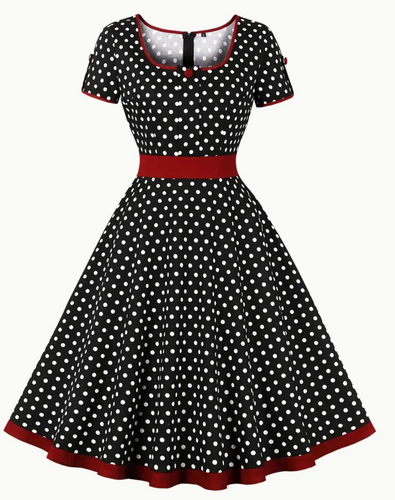 Stilla | Elegante Vintage Polkapotkjole Til Forår/sommer