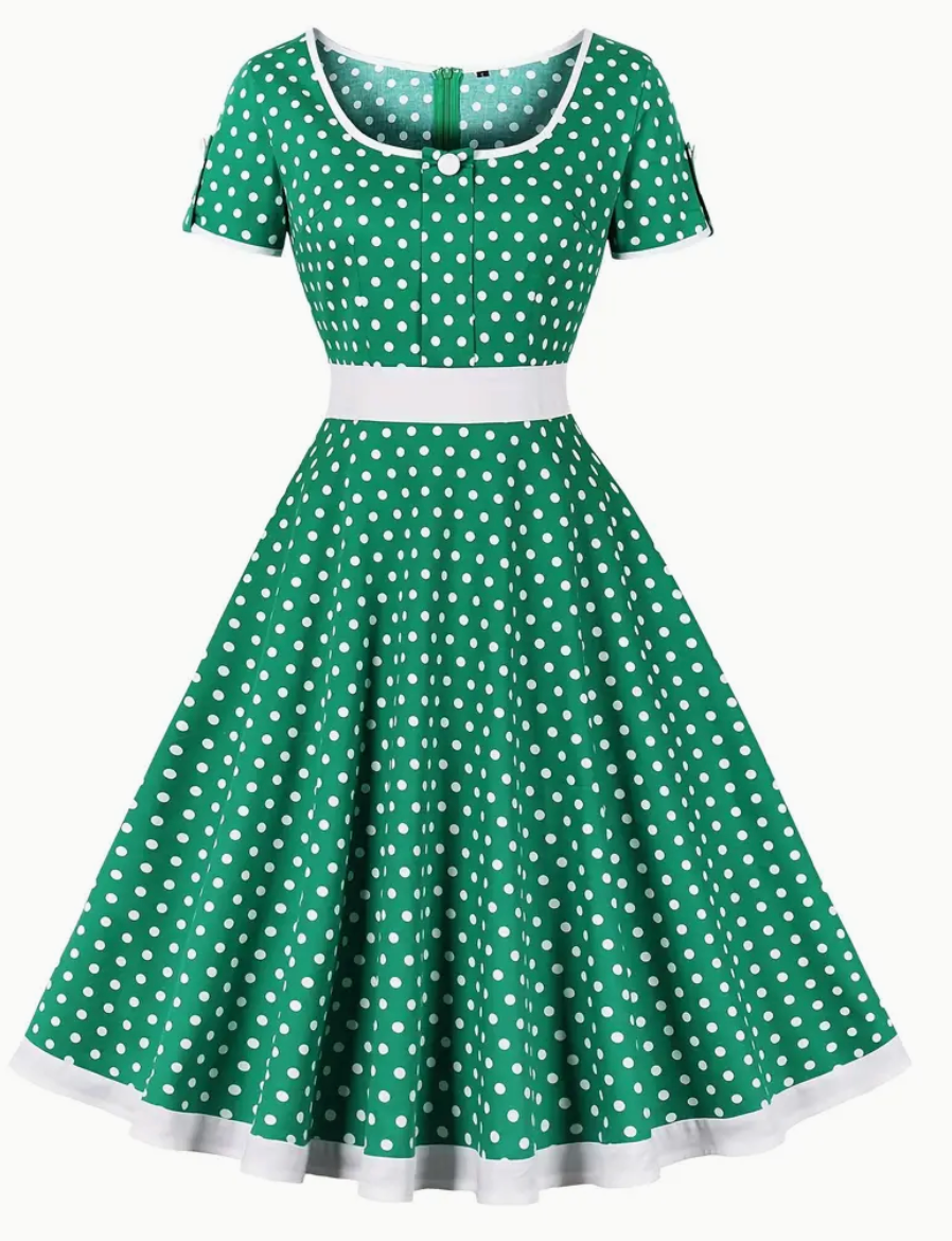 Stilla | Elegante Vintage Polkapotkjole Til Forår/sommer