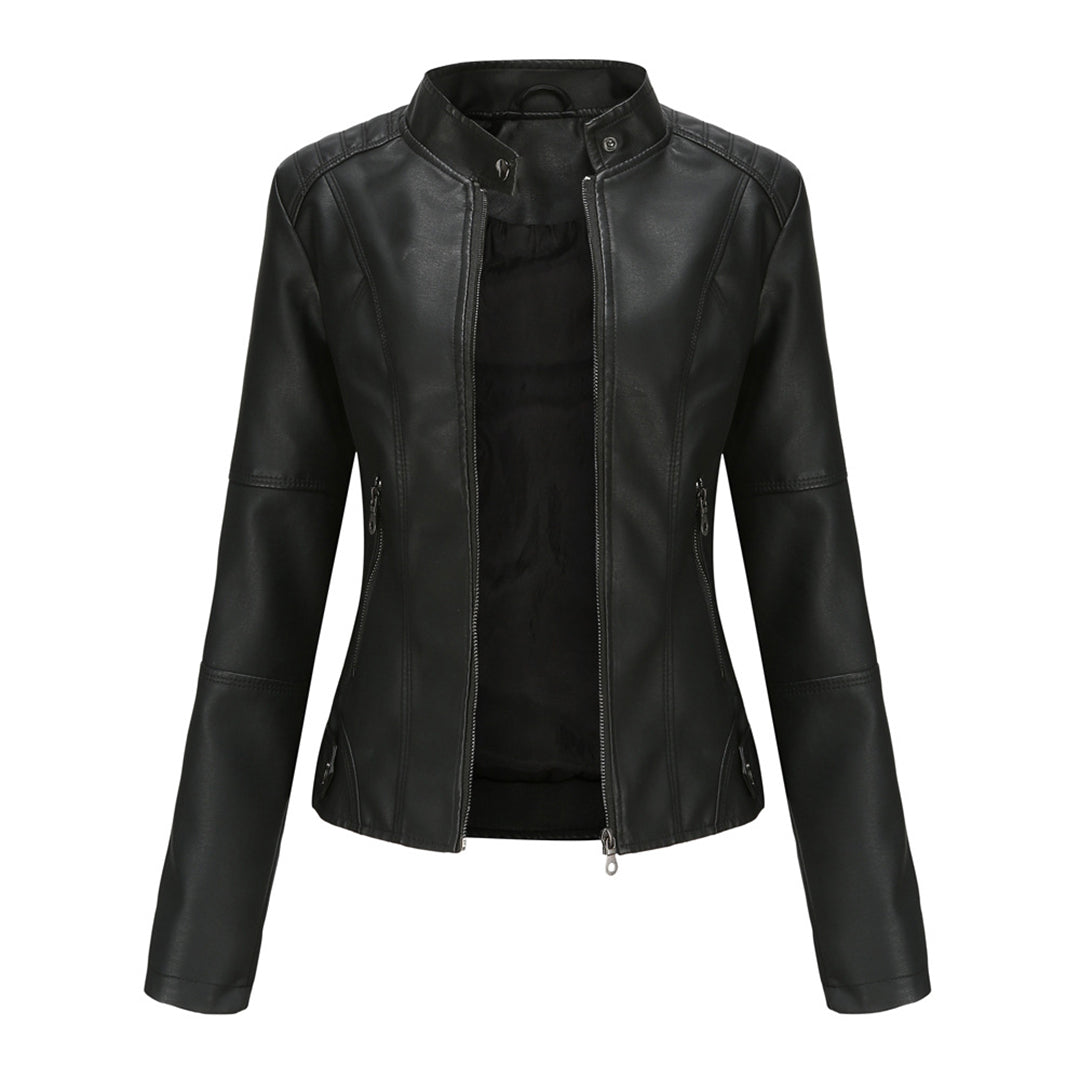 Stilla | Læderjakke - Biker-stil & Ståkrave-detalje