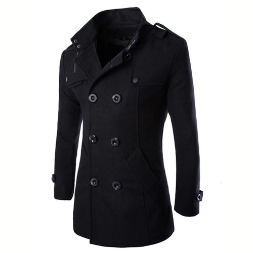 Stilla | Jakke Uld Skræddersyet Fit Dobbeltknap Høj Krave Skulderklapper
