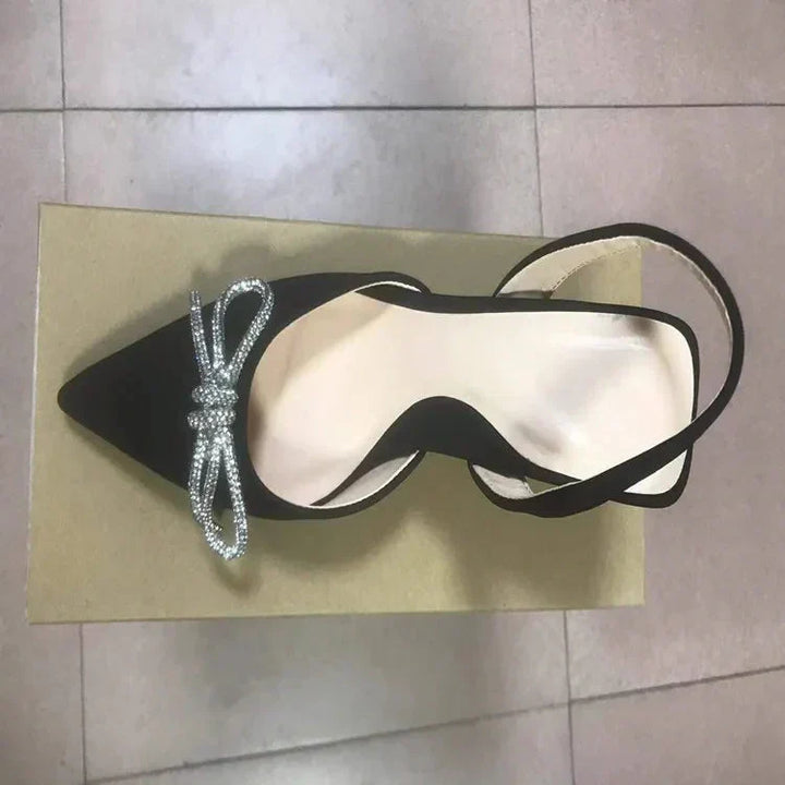 Skovae | Blå Dame Muellerschuhe Baotou Sløjfe Spids Høje Hæle Sommermode Hundrede Sexede Dame Sandaler Sko Sandaler Høje Hæle